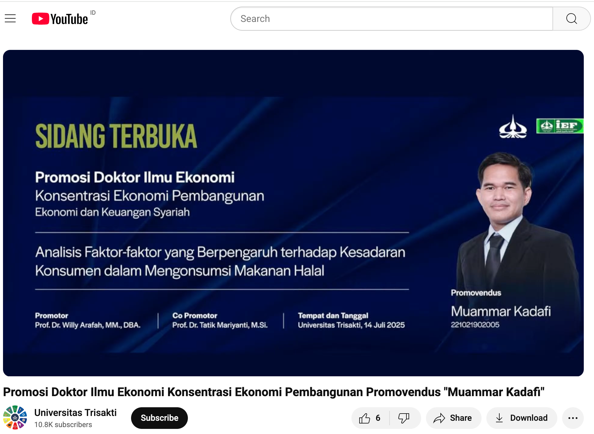 S3 ekonomi dan keuangan syariah trisakti