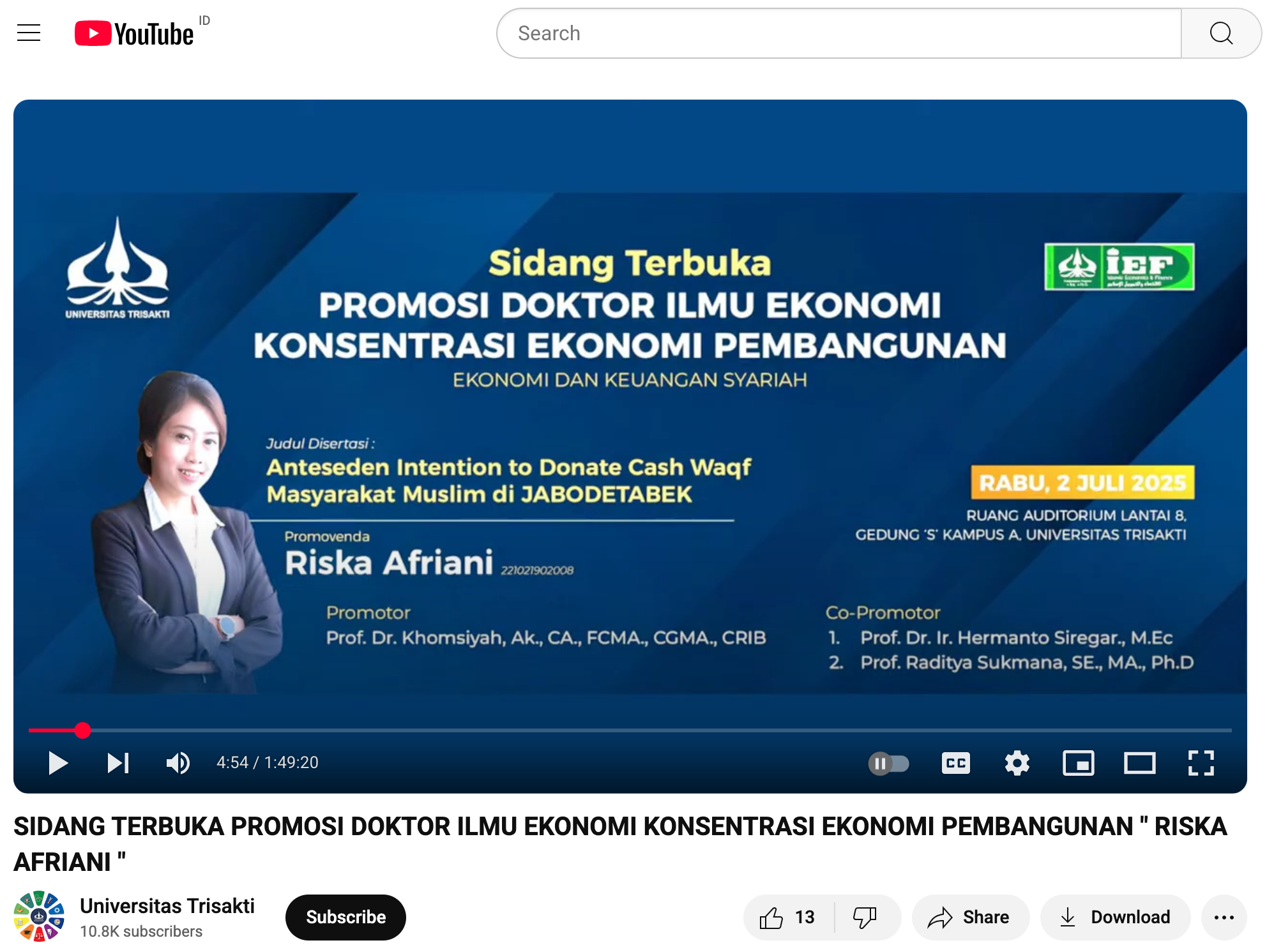 s3 ekonomi dan keuangan islam trisakti